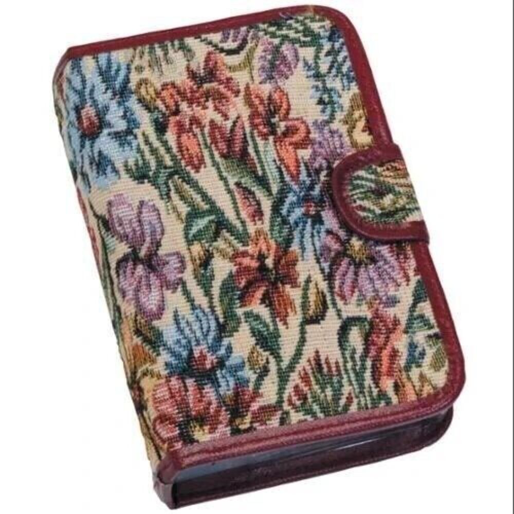 14 Day Pill Box Container Tapestry Floral Travel Case Medication Reminder  NEW